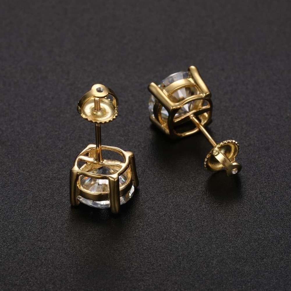Certified 2ct. t.w. Moissanite Diamond Round Stud Earrings NEW - Picture 6 of 15